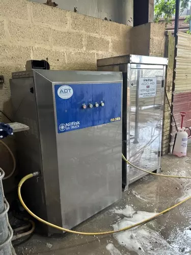 Full service carried out on a Nilfisk SH Truck Booster and Nilfisk DTE 500 HS system, ensuring both units are running efficiently, reliably, and ready for continuous industrial cleaning use in Sutton Coldfield 